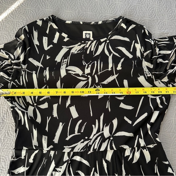Anne Klein Abstract Print Tie Waist
Long Sleeve Mesh Midi Dress, XL - Picture 7 of 8